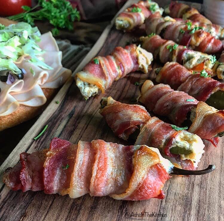 Baked Bacon Wrapped Jalapeno Poppers Recipe by Ash's In The Kitchen