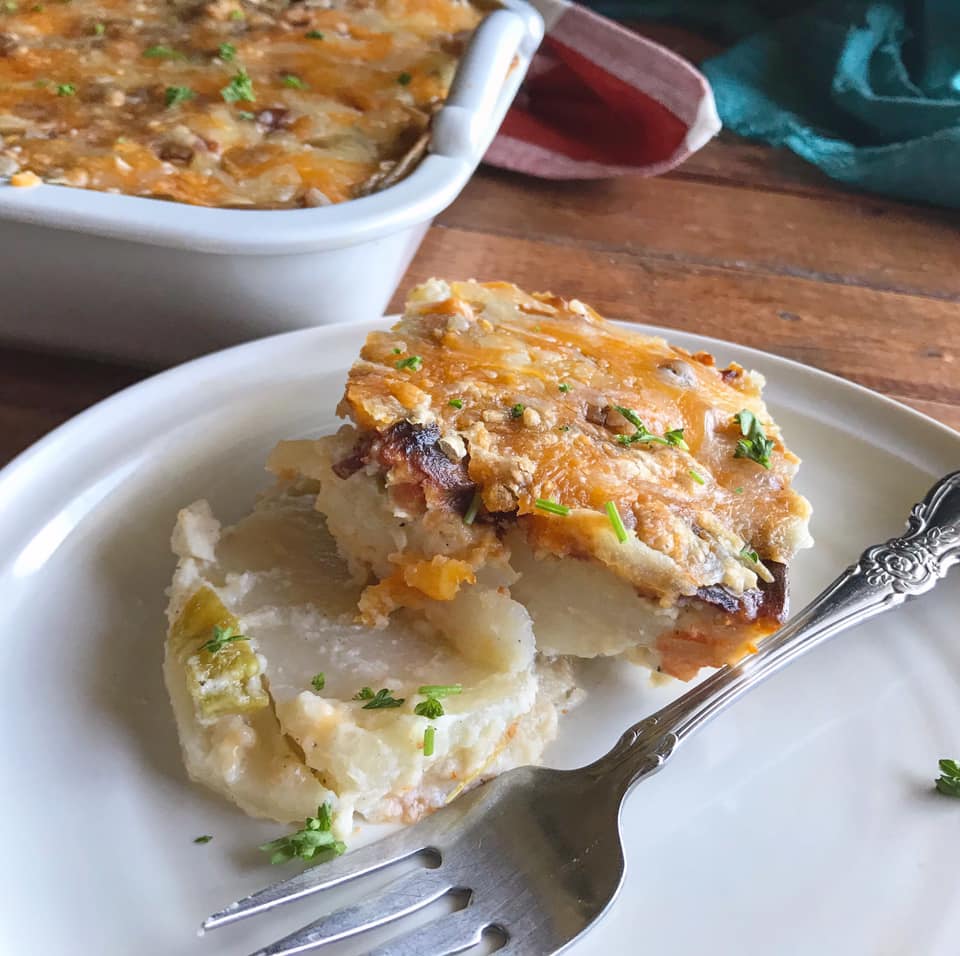 Casserole Side Dish jalapeno popper scalloped Potatoes Recipe by Ash's In The Kitchen
